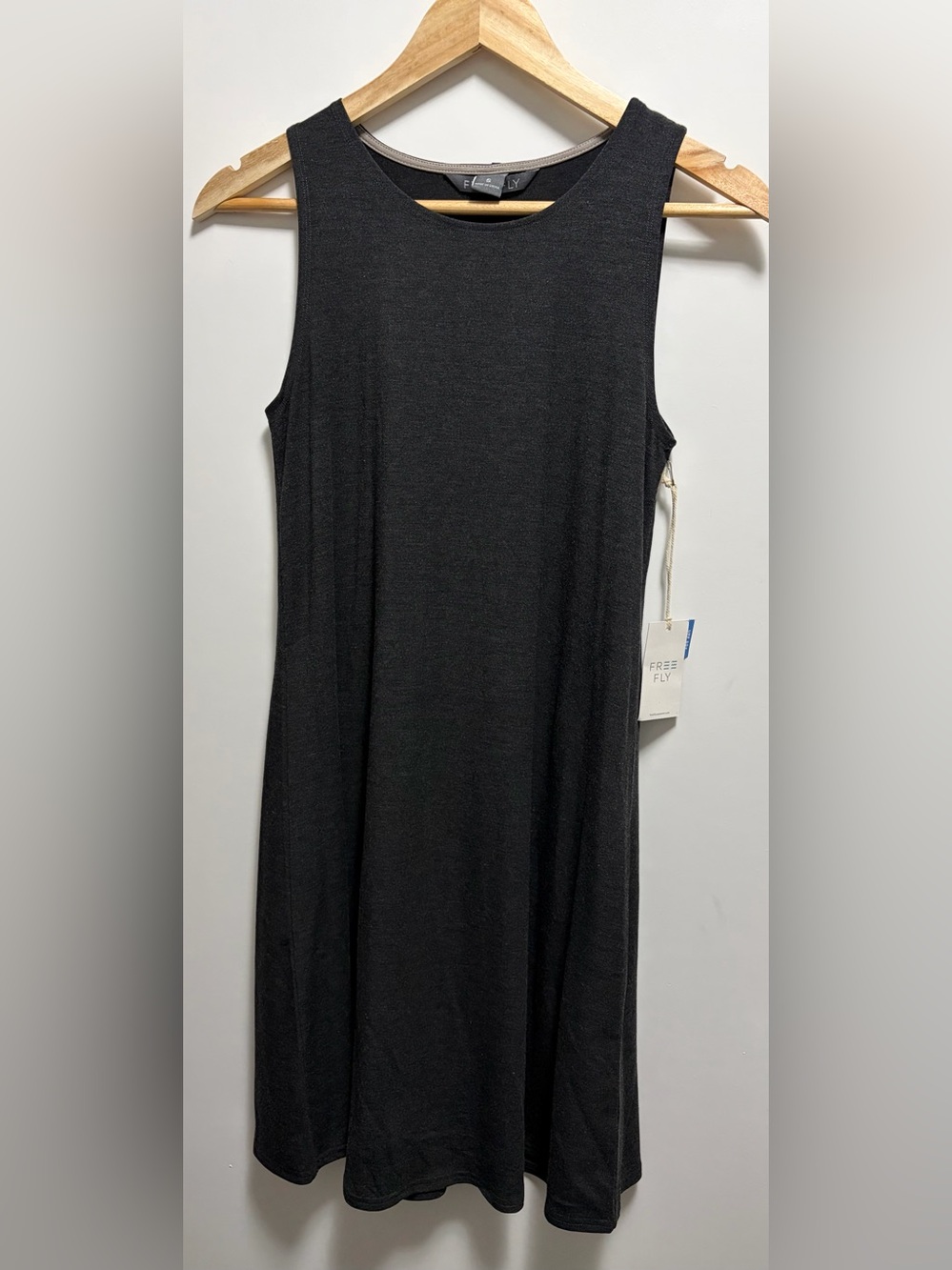 NWT Free Fly Women’s Bamboo Flex Dress in Heather Black Size Small
